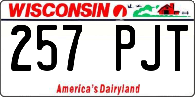 WI license plate 257PJT