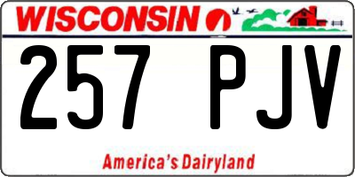 WI license plate 257PJV