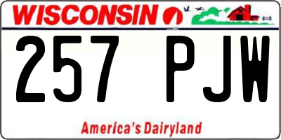 WI license plate 257PJW