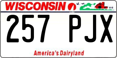 WI license plate 257PJX