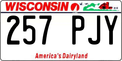 WI license plate 257PJY