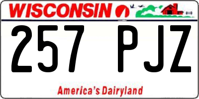 WI license plate 257PJZ