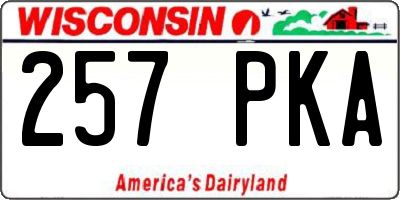 WI license plate 257PKA