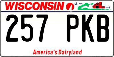 WI license plate 257PKB