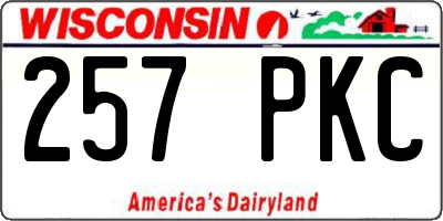 WI license plate 257PKC