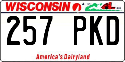 WI license plate 257PKD