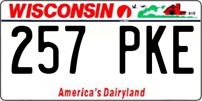 WI license plate 257PKE