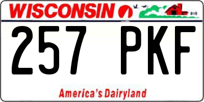 WI license plate 257PKF