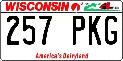 WI license plate 257PKG
