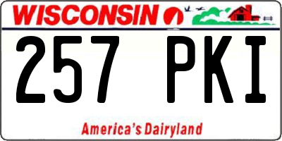WI license plate 257PKI