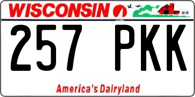 WI license plate 257PKK