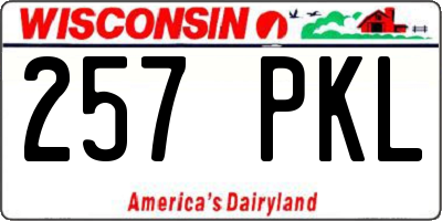 WI license plate 257PKL