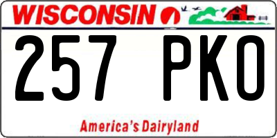 WI license plate 257PKO