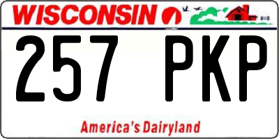 WI license plate 257PKP
