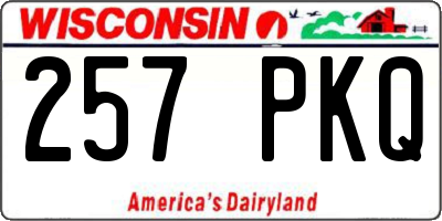 WI license plate 257PKQ
