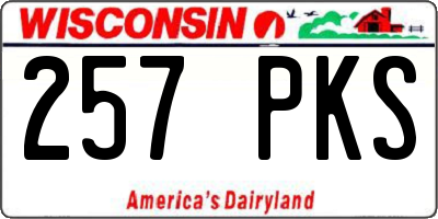 WI license plate 257PKS