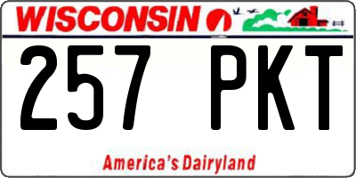 WI license plate 257PKT