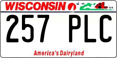 WI license plate 257PLC