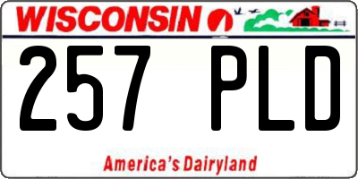 WI license plate 257PLD