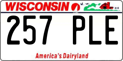 WI license plate 257PLE