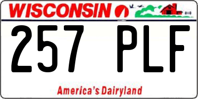 WI license plate 257PLF