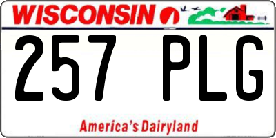 WI license plate 257PLG