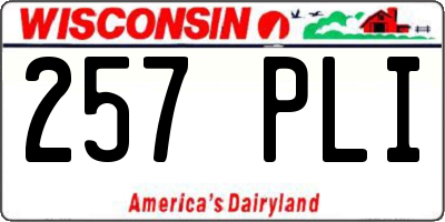 WI license plate 257PLI