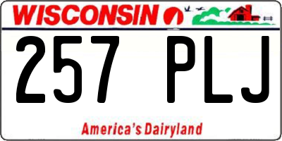WI license plate 257PLJ
