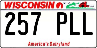 WI license plate 257PLL