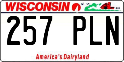 WI license plate 257PLN
