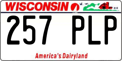 WI license plate 257PLP