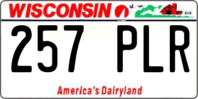 WI license plate 257PLR