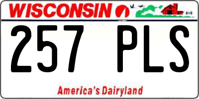 WI license plate 257PLS