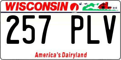 WI license plate 257PLV
