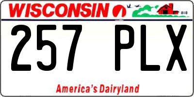 WI license plate 257PLX