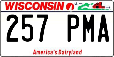 WI license plate 257PMA