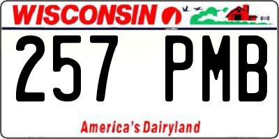 WI license plate 257PMB