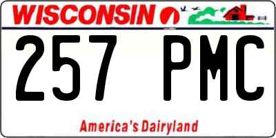 WI license plate 257PMC