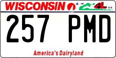 WI license plate 257PMD