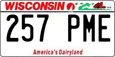 WI license plate 257PME