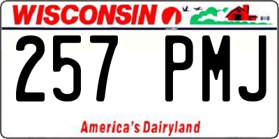 WI license plate 257PMJ