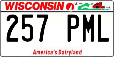 WI license plate 257PML
