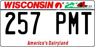 WI license plate 257PMT