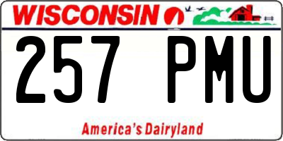WI license plate 257PMU