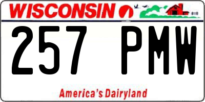 WI license plate 257PMW