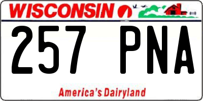 WI license plate 257PNA