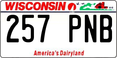 WI license plate 257PNB