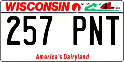 WI license plate 257PNT
