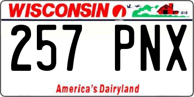 WI license plate 257PNX