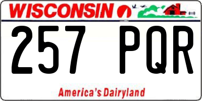 WI license plate 257PQR